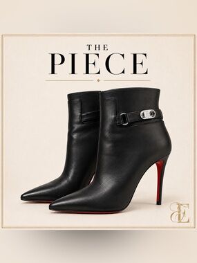 Christian Louboutin Lock So Kate Booty 100 Black Leather 37.5